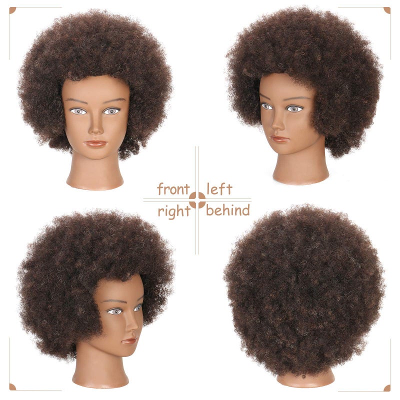 Amethyst Mannequin Head with 100% Human Hair - Afro Style for Braiding & Styling Practice - Image 3